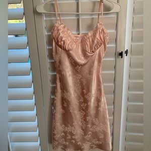 Lottie Moss Pink Satin Dress with Floral and Butterfly Print